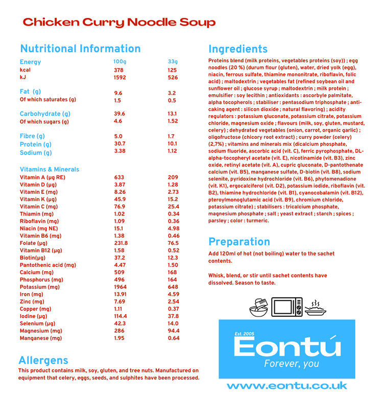 Chicken Curry Noodle Soup (200 Kcal 38g Total Food Replacement)