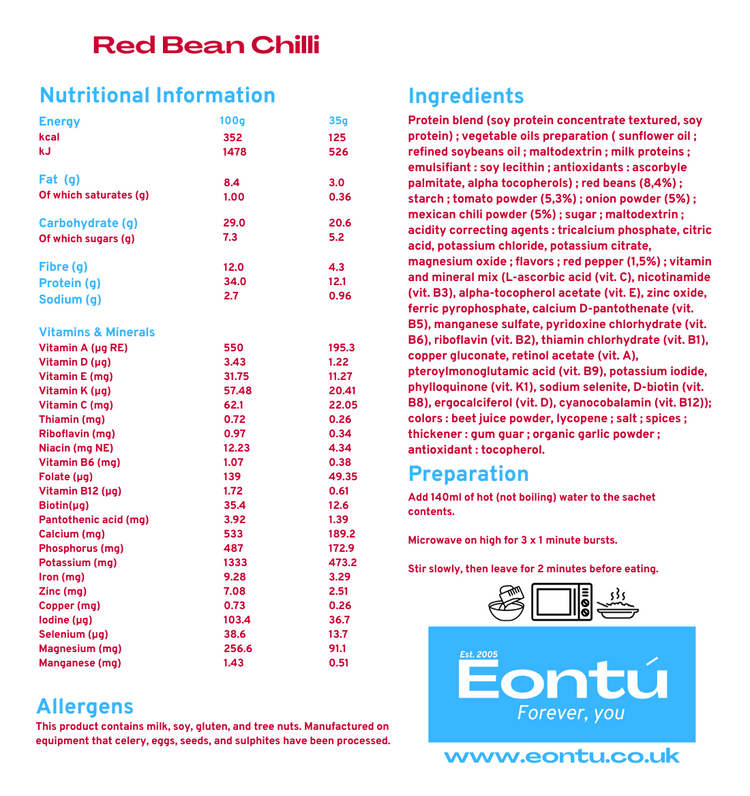 Red Bean Chilli 140kcal Total Food Replacement Meal